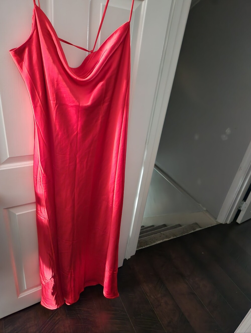 Old Navy Hot Pink Satin Maxi Slip Dress